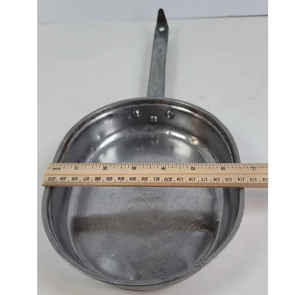 Vintage US Military Stainless Steel Mess Kit Wyott Folding Handle Camping Pan